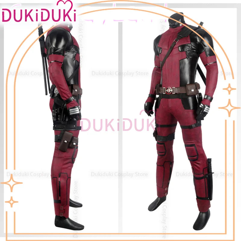 Carnival Halloween Costume Crimson Comedian Cosplay Outfit Captain Pool 2 Red Jumpsuit Outfit Comic Con Cos Roleplay Men Suit