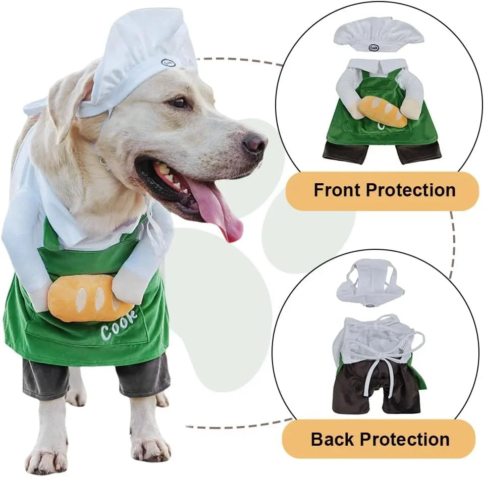 Pet Chef Hamburger Outfit Cat Dog Halloween Cosplay