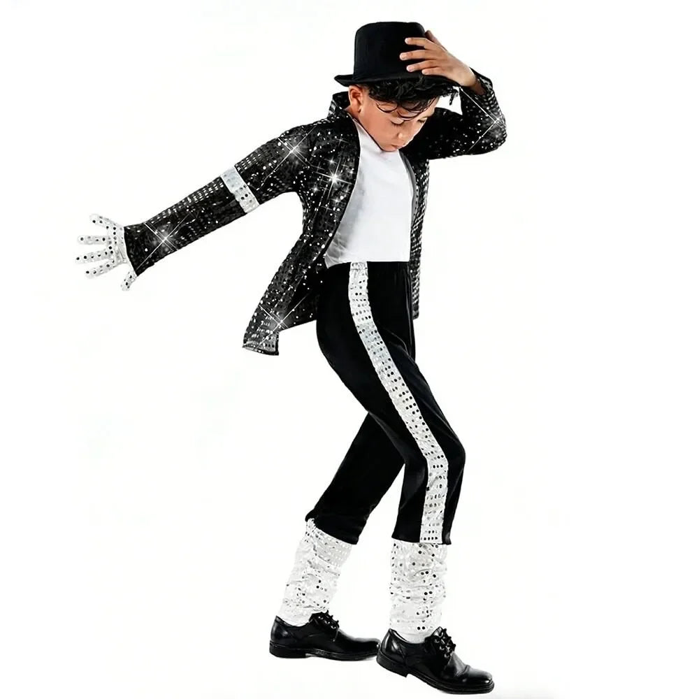 Kids Michael Jackson Pop Star Costume Halloween Cosplay