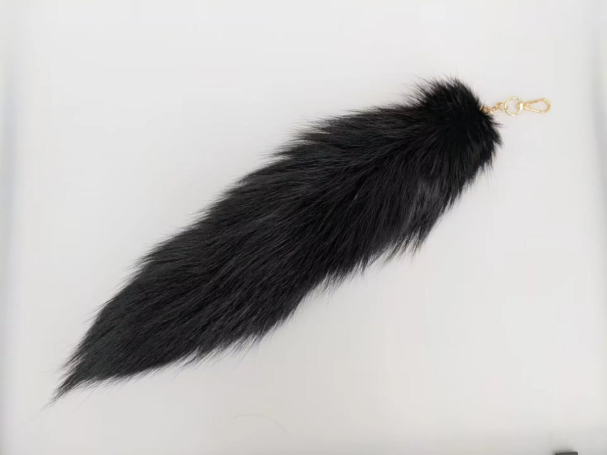Natural Fox Fur Tail Keychain Cosplay Accessory