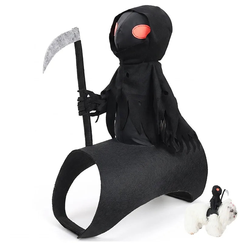 Grim Reaper Rider Outfit Cat Dog Halloween Cosplay