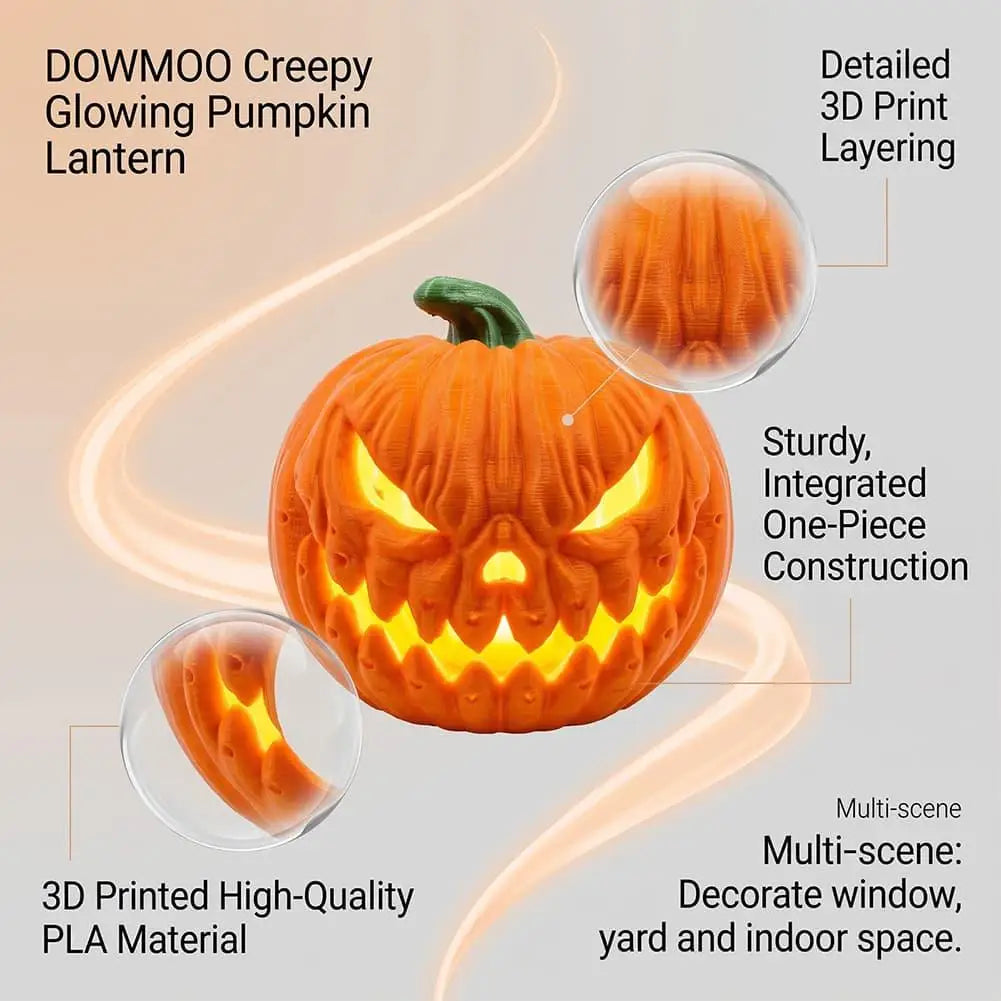 Light-Up Pumpkin Lamp Tabletop Decor Halloween Cosplay