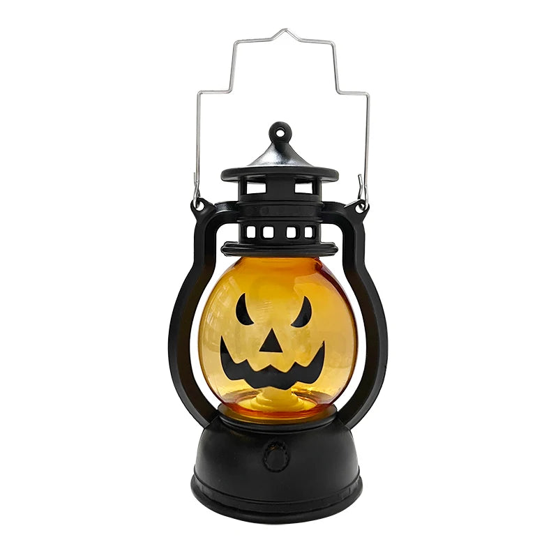 Vintage Pumpkin LED Hurricane Lantern Halloween Cosplay
