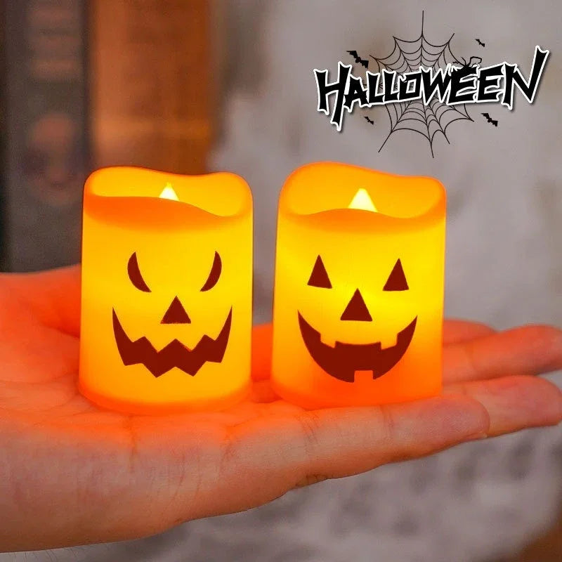 6Pcs Pumpkin Skull Ghost LED Candle Lights Halloween Cosplay