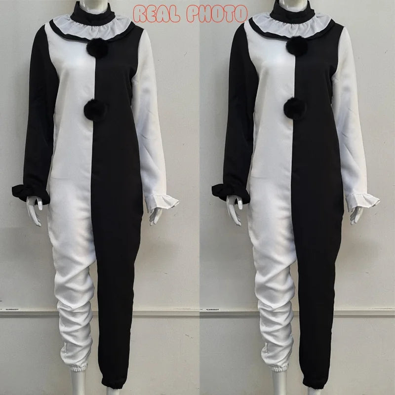 Terrifier 2 Art The Clown Costume Jumpsuit Mask Halloween Cosplay