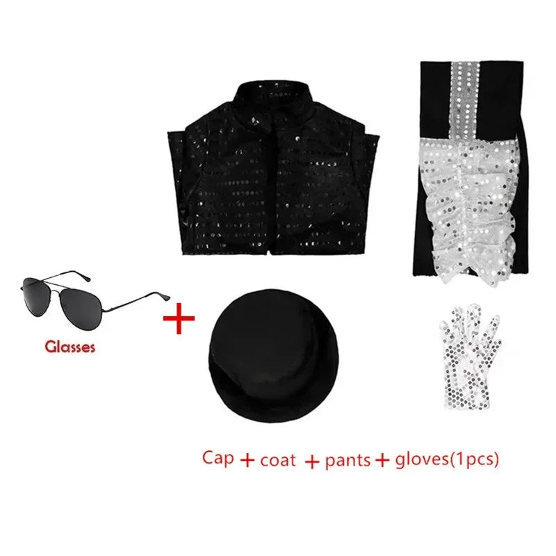 Kids Michael Jackson Pop Star Costume Halloween Cosplay