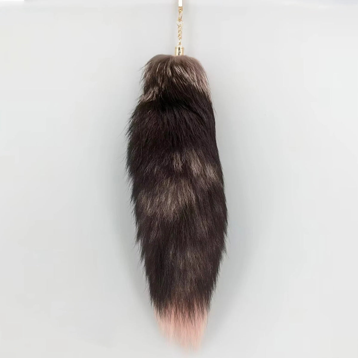 Natural Fox Fur Tail Keychain Cosplay Accessory