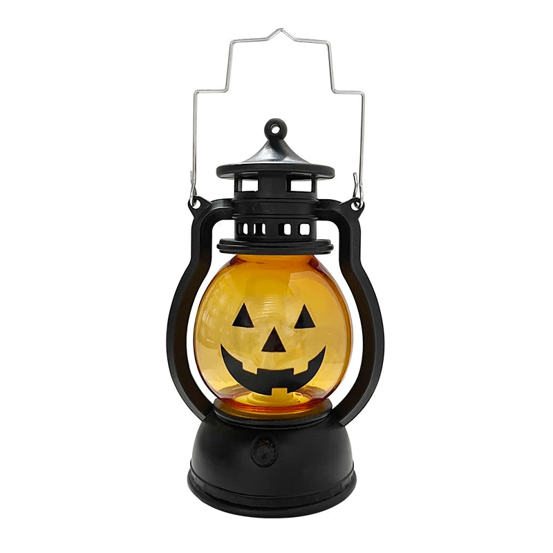 Vintage Pumpkin LED Hurricane Lantern Halloween Cosplay
