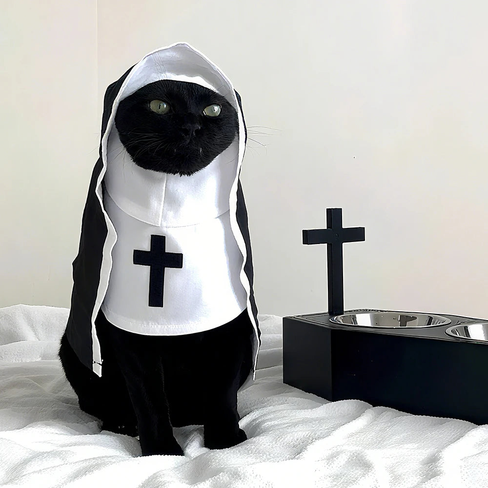 Nun Clothes Cat Dog Outfit Halloween Cosplay