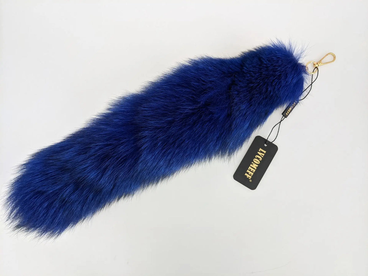 Natural Fox Fur Tail Keychain Cosplay Accessory